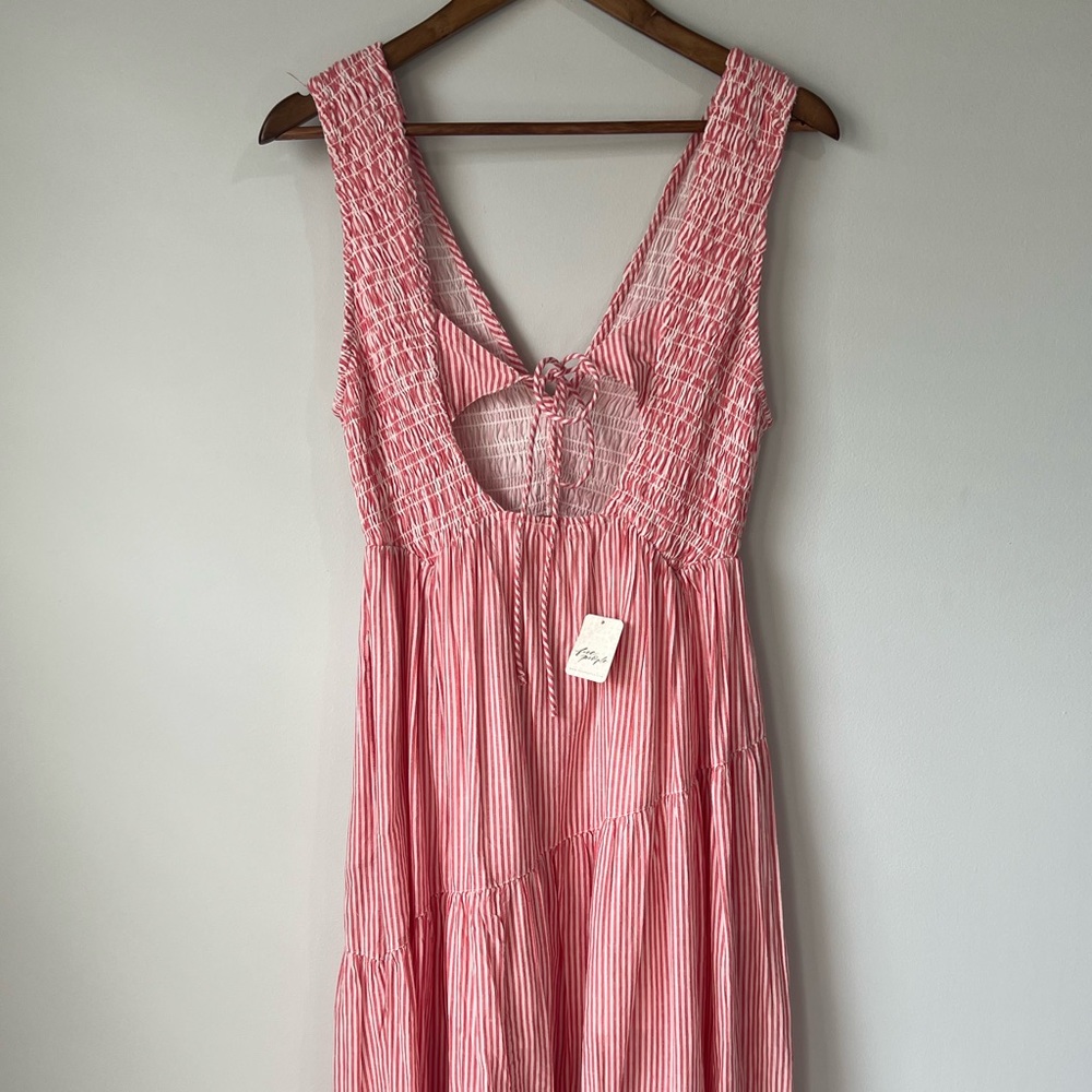 Free People Juno Smocked Tiered Maxi Dress Sz Xs Bohemian Flare Stripe Dress - Picture 11 of 16